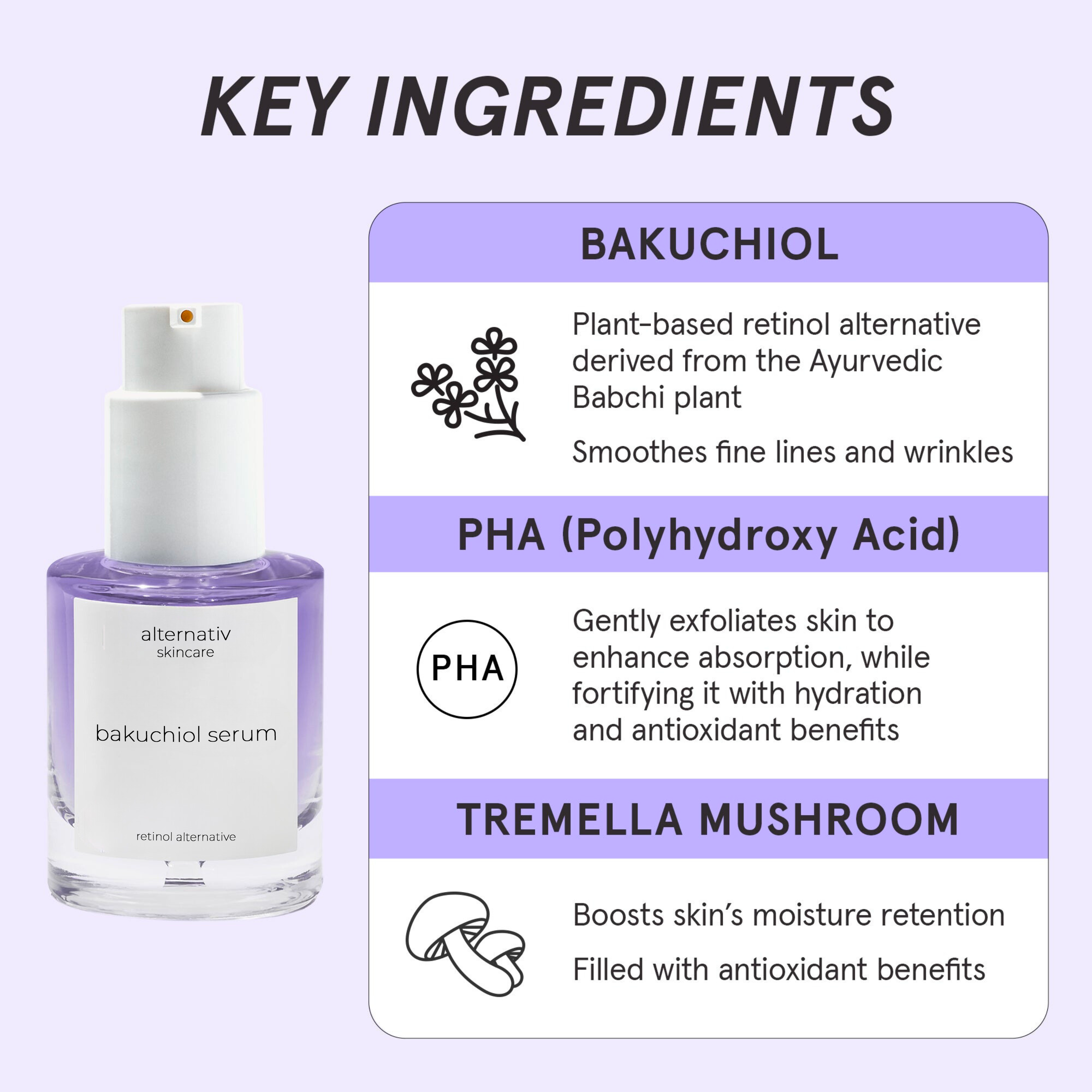 bakuchiol 1% - natural anti-ageing serum (alternative to retinol)